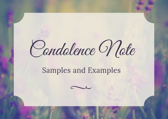 Condolence Note Samples And Examples Sympathy Card Messages