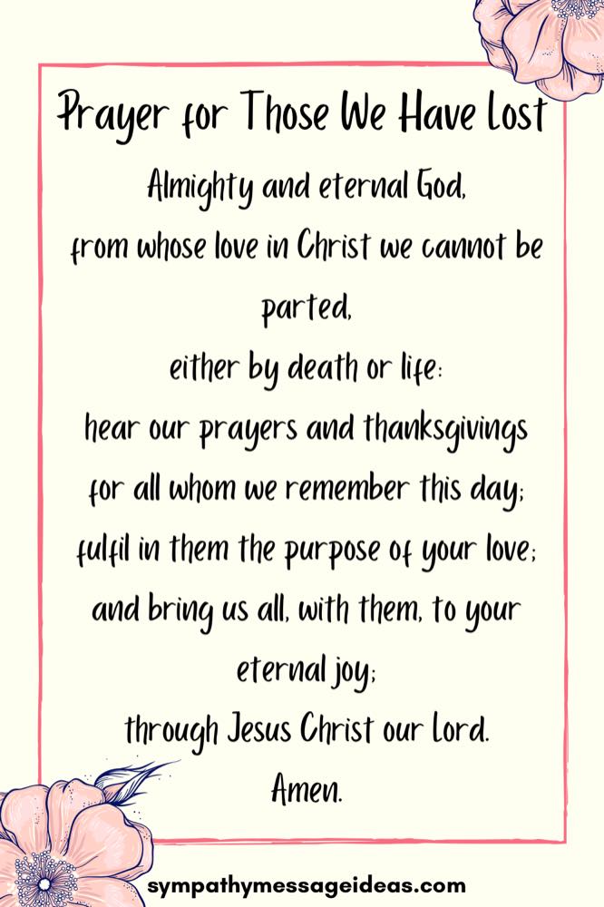 18 Prayers For The Dead Catholic Christian Prayers For Loss Sympathy Card Messages