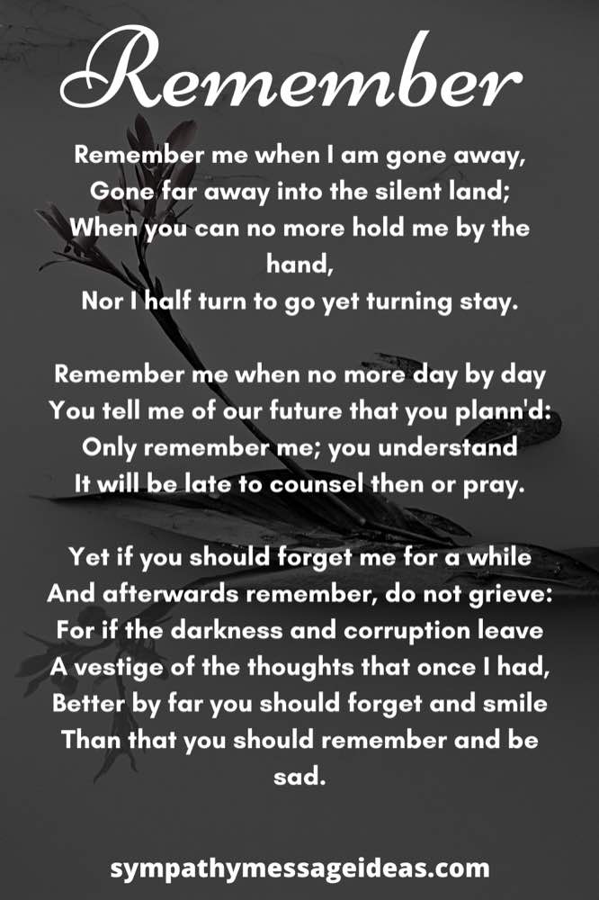 Remember Short Grief Poem 
