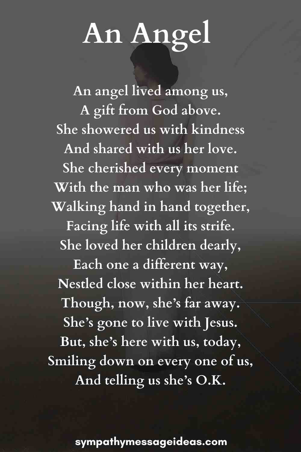 an angel funeral poem for a mom