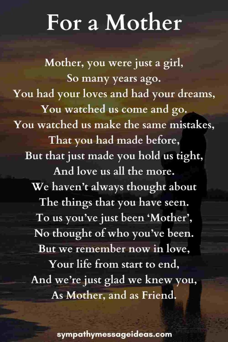 The 43 Most Touching Funeral Poems for Moms - Sympathy Message Ideas