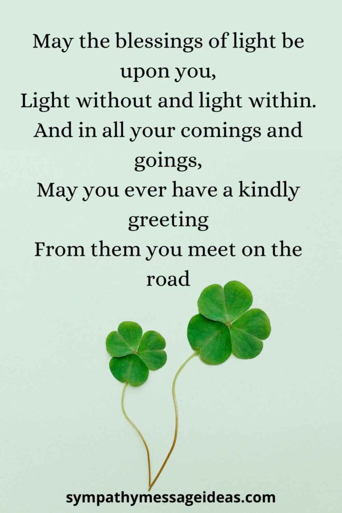 Irish Blessings for Funerals and Death Sympathy Message Ideas