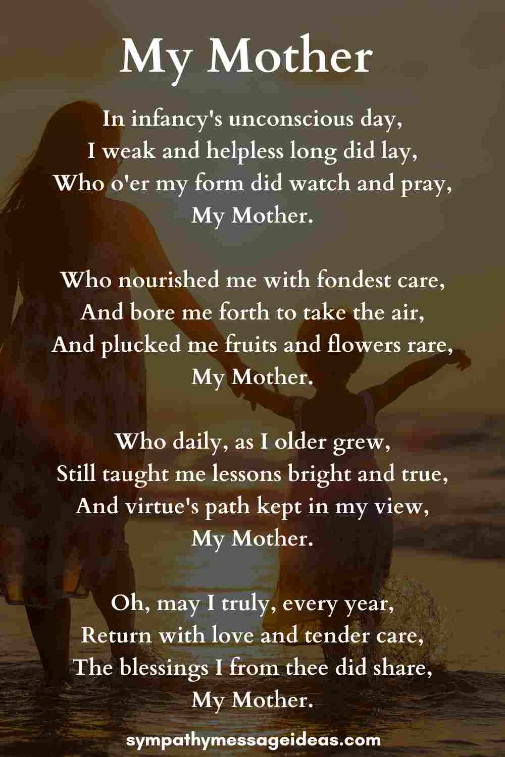my mother sad poem
