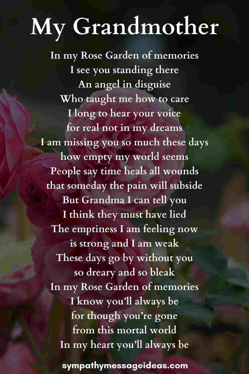 Grandma Passing Away Poems