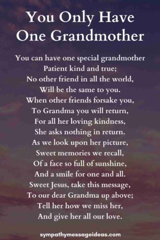 29 Moving Funeral Poems for a Grandmother - Sympathy Message Ideas