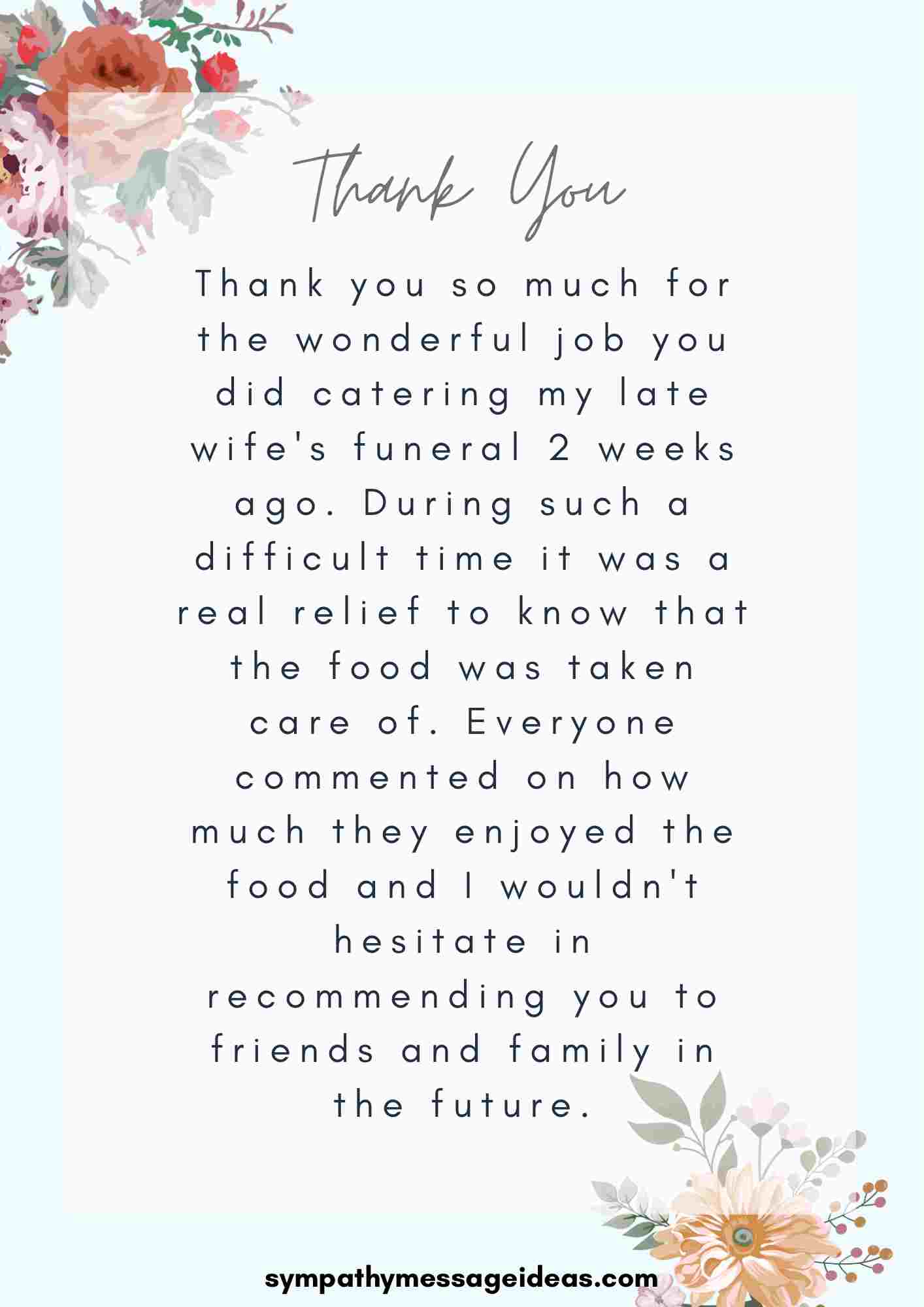 15 Example Thank You Notes For Funeral Food Sympathy Message Ideas