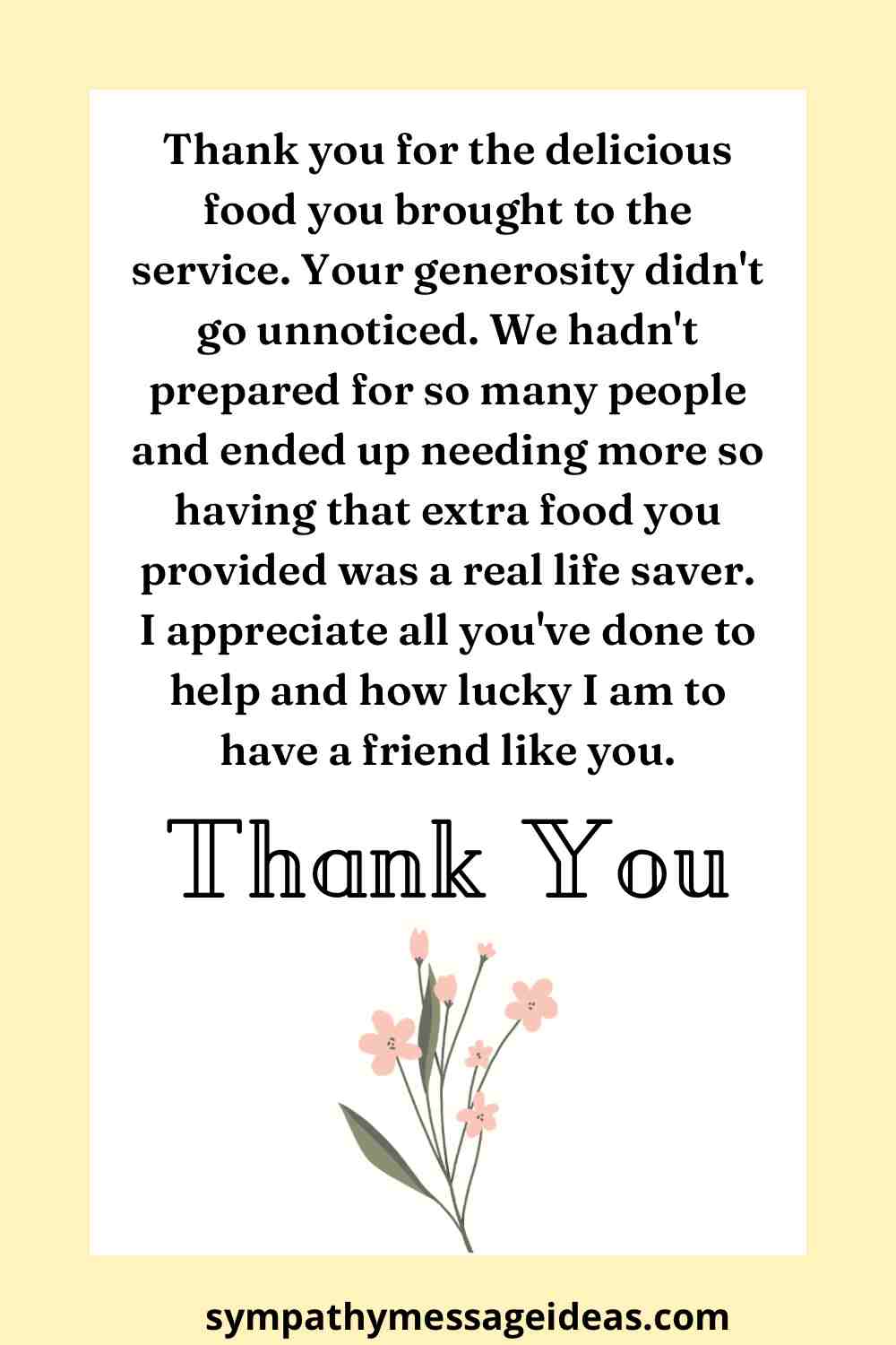 How To Write A Thank You Note For Funeral Food - Templates Printable Free