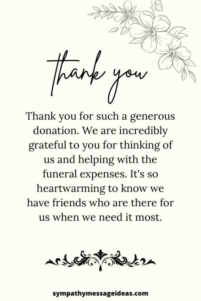 12 Example Funeral Thank You Notes for Money Sympathy Message Ideas