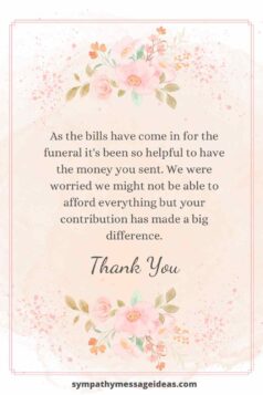 12 Example Funeral Thank You Notes for Money - Sympathy Message Ideas